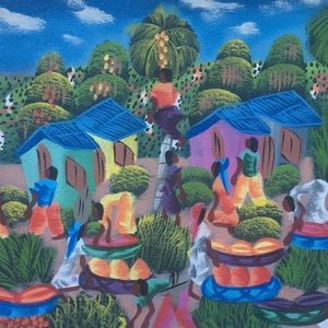 Caribbean Island Village Painting From St. Martin